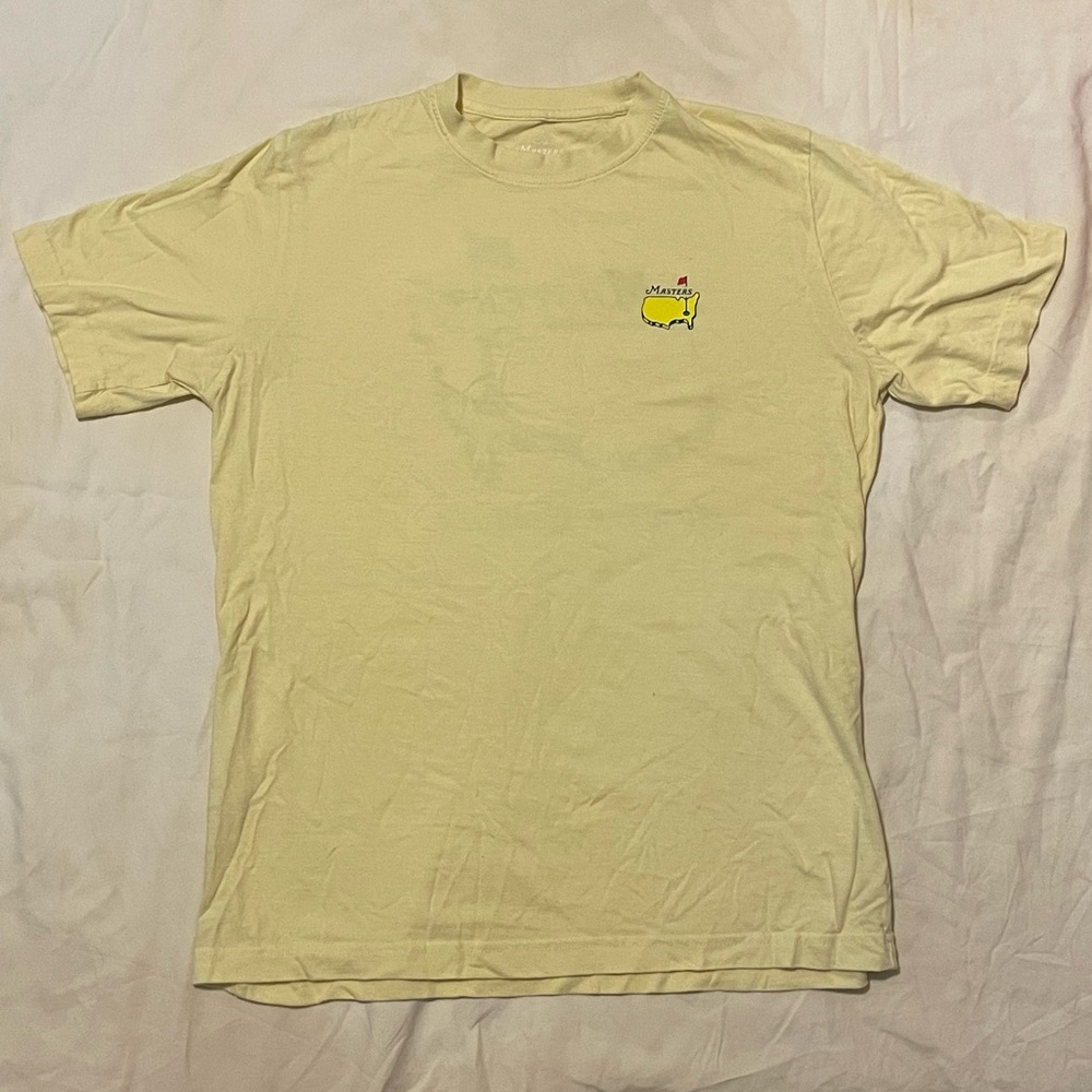 Masters Golf T Shirt Augusta Georgia Men XS Yellow 2 Sided Graphic